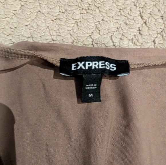 Express Soft Brown V-Neck Blouse Size Medium - Picture 3 of 5